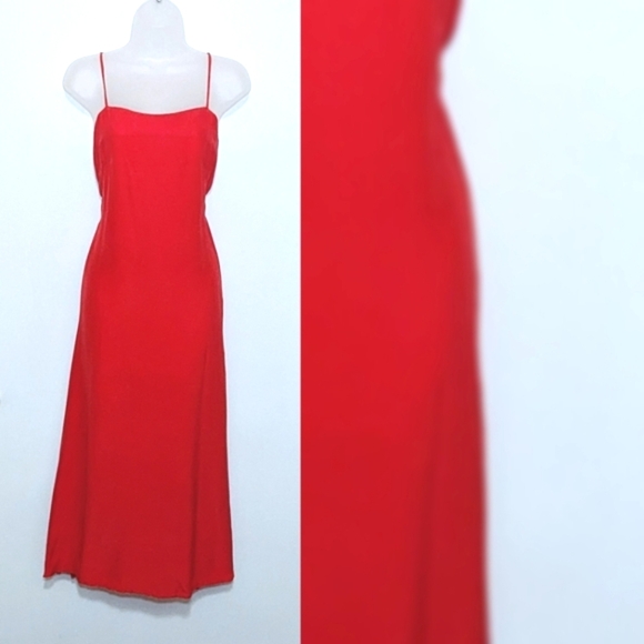 Handmade | Vintage | Satin |  Slip Dress | Rosette | Prom | Wedding | Bridesmaid - Picture 6 of 6